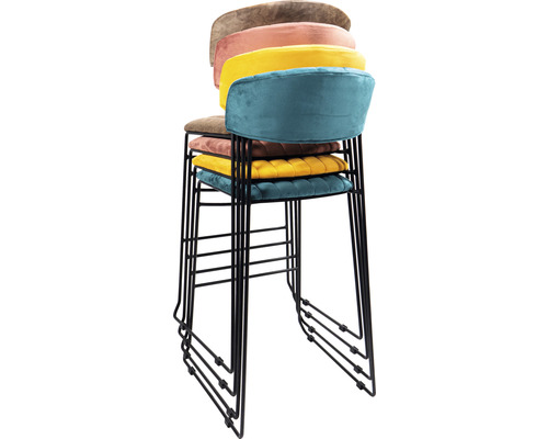 Veba Mundo barkruk, 105 x 46,5 x 49 cm, staal, zwart