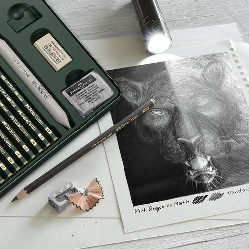 FABER-CASTELL PITT Graphite Matt & Castell 9000-Set im Metalletui