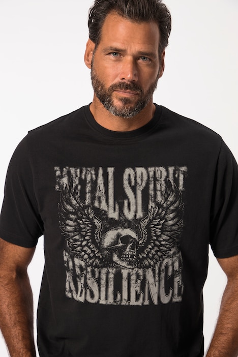 T-Shirt, Halbarm, Brust-Print, bis 8XL