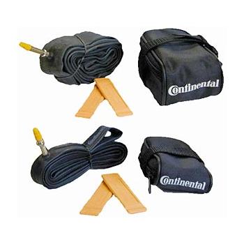 Continental sadeltaske med indhold
