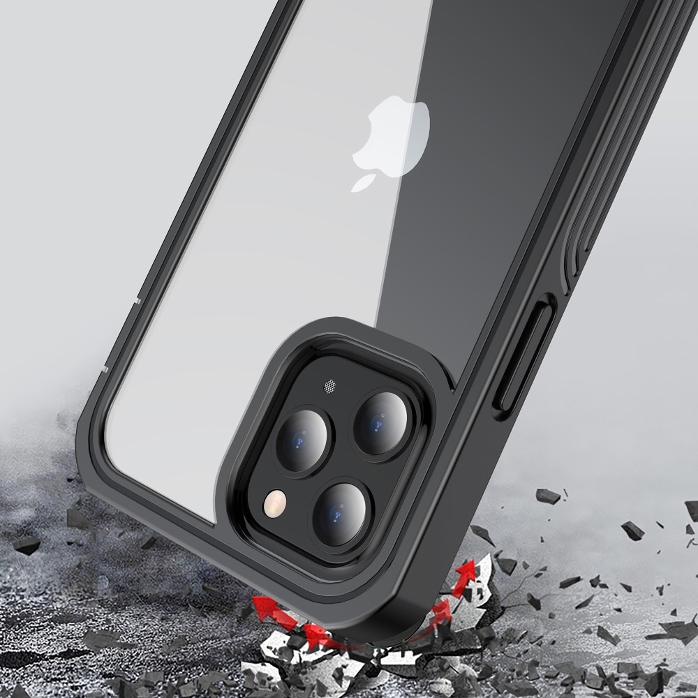 2in1 iPhone 12 / iPhone 12 Pro 2in1 360° Hybrid Outdoor Schutz Hülle   Displayschutz - Schwarz