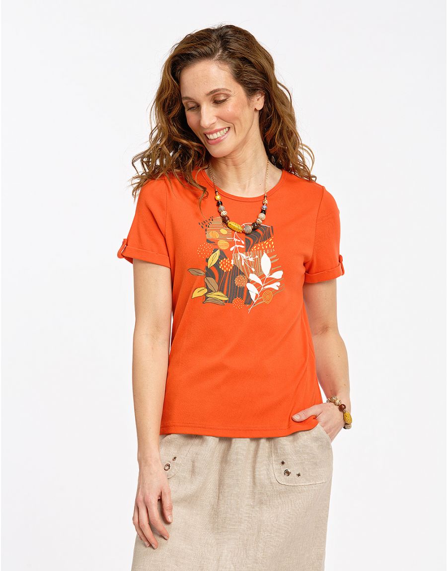 T-shirt orange coton Bio