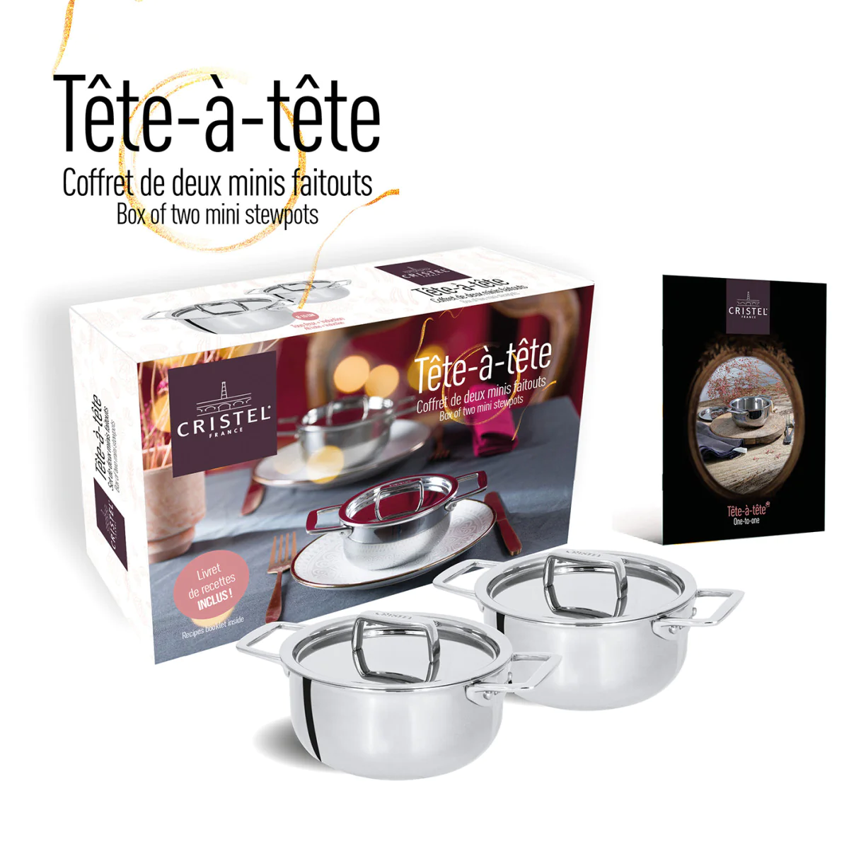 Cristel - Coffret de deux minis faitouts « tête à tête » 10cm Cristel