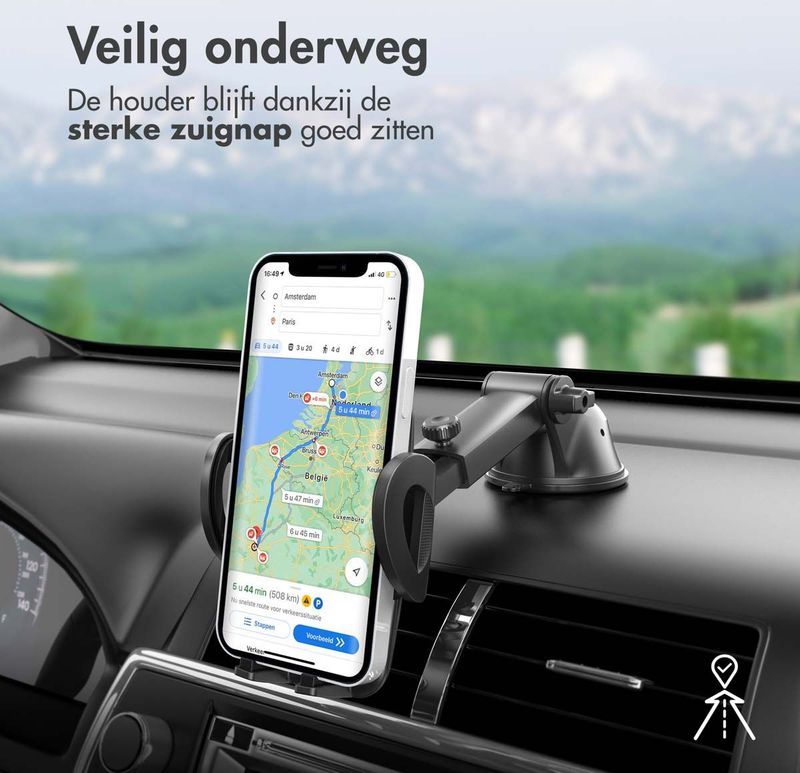 iMoshion - Telefoonhouder - Zwart - Verstelbaar - Universeel - Dashboard / Raam
