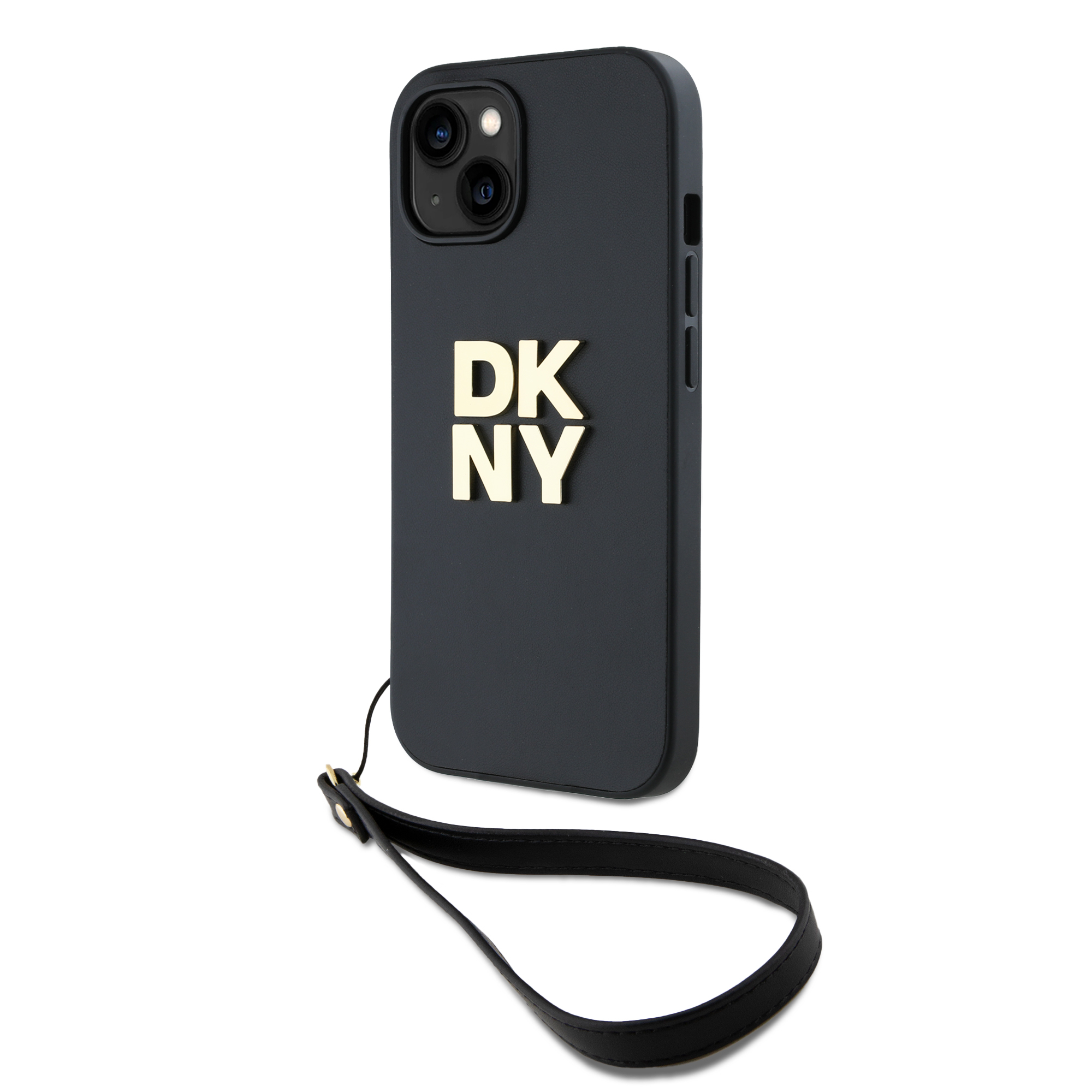 iPhone 15 Hybrid Hardcase Hülle Stock Logo   Handschlaufe (DKHCP15SPBSWSK) - Schwarz