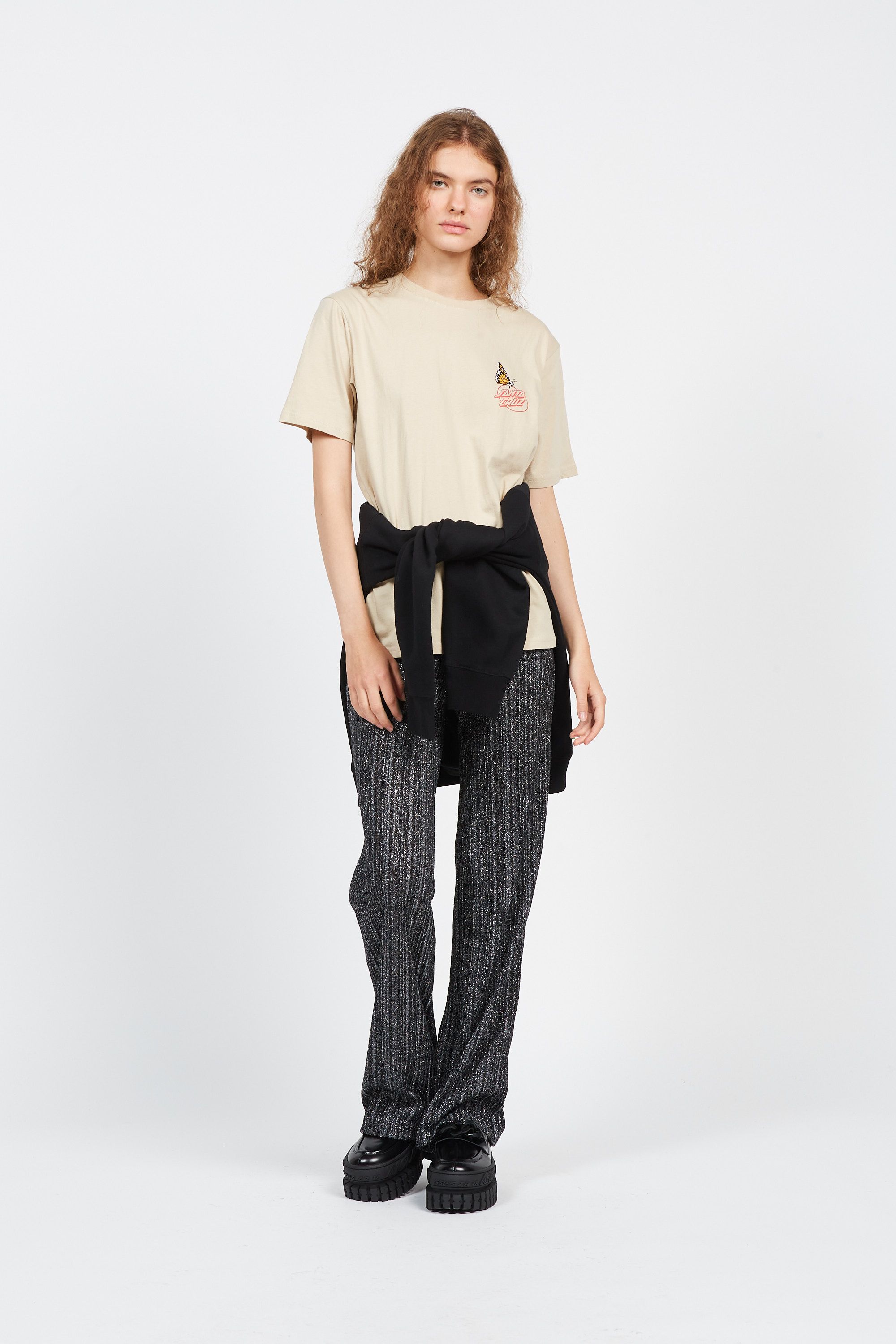 NOISY MAY Pantalon en maille ELZA Argent
