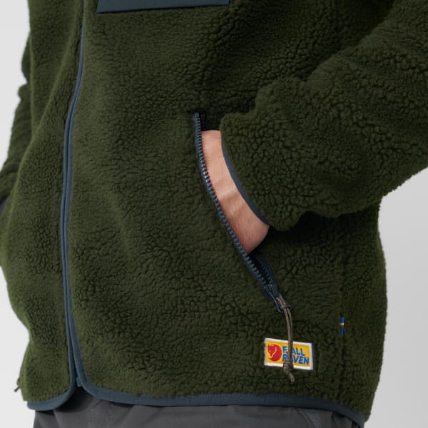 Veste polaire randonnée FJALLRAVEN VARDAG PILE FLEECE M DEEP FOREST