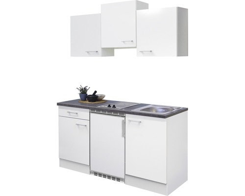 Flex Well enkele keuken met apparatuur Lucca 150,5 cm wit mat gedemonteerd omkeerbaar uitvoering 00011410