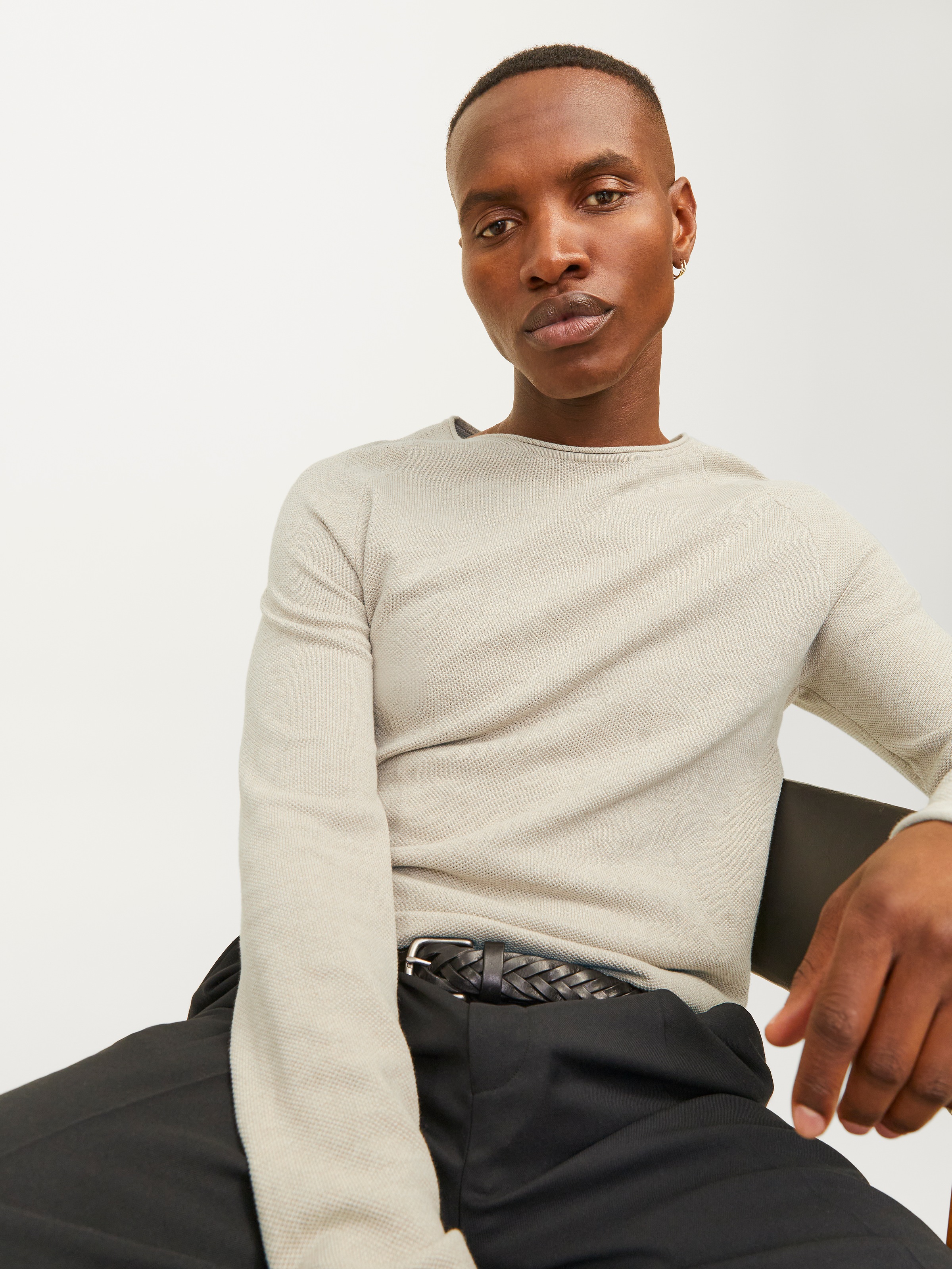 Jack & Jones Rundhalspullover »JJEHILL Einfarbiger Pullover mit angenehmem Tragegefühl«, unifarben, modisch, schmal, Baumwolle, Rundhals