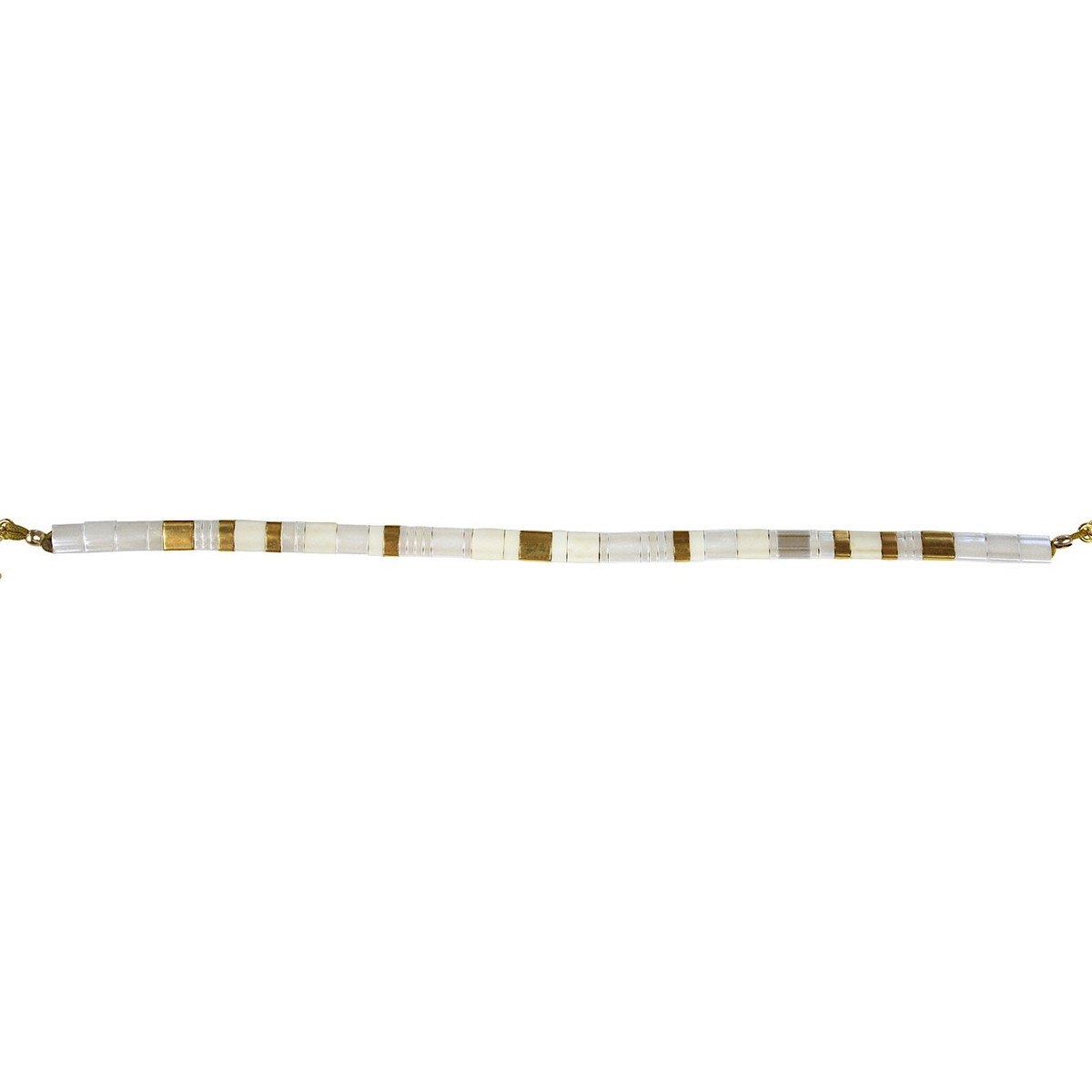 Bracelet Claire BERTEAU White Perles plates en verre 5