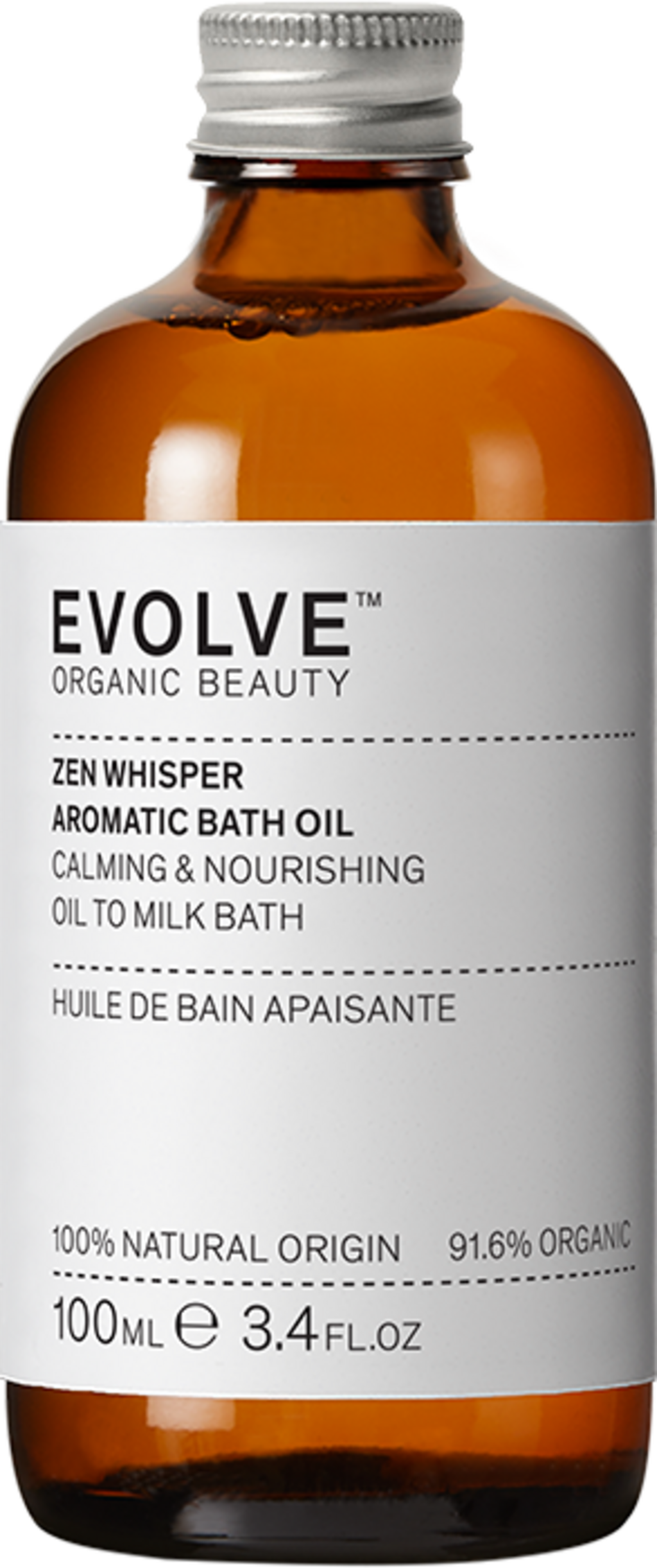 Evolve Organic Beauty  Zen Whisper Aromatic Bath Oil, 190 ml