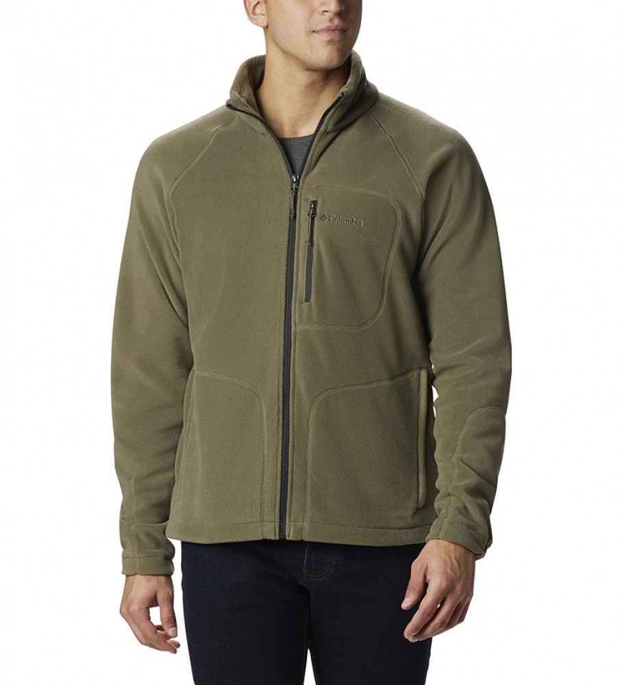 Jaqueta de lã Columbia Fast Trek II com zíper frontal, verde