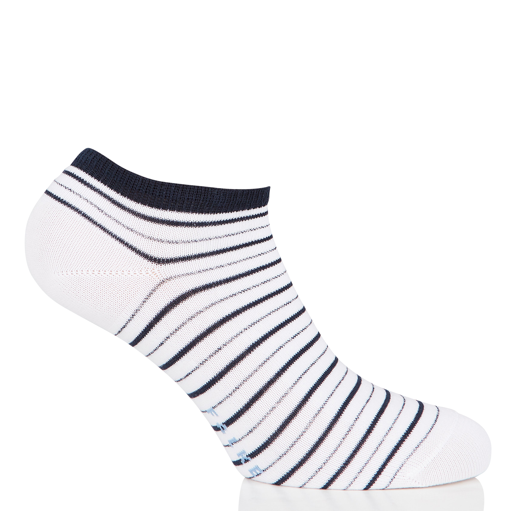 STRIPE SHIMMER SN - Socquettes rayées en coton mélangé | Blanc