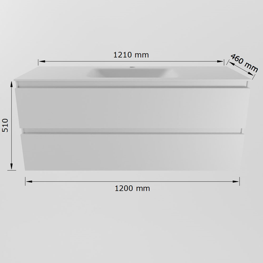 SCHADEMODEL: Mondiaz Aivy badmeubel 120cm urban met wastafel solid surface urban midden zonder kraangat