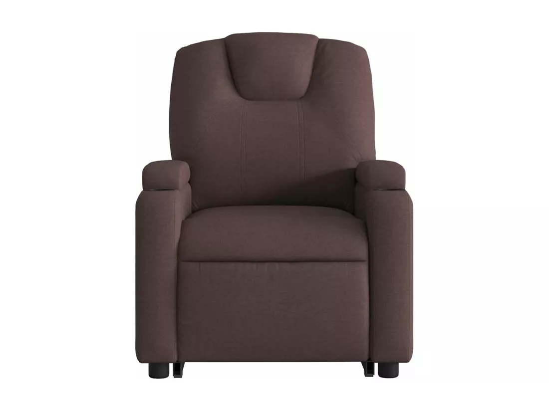 Fauteuil inclinable massant électrique Marron foncé Tissu