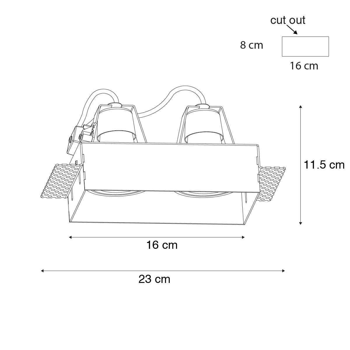 Moderne inbouwspot wit GU10 AR70 trimless 2-lichts - Oneon