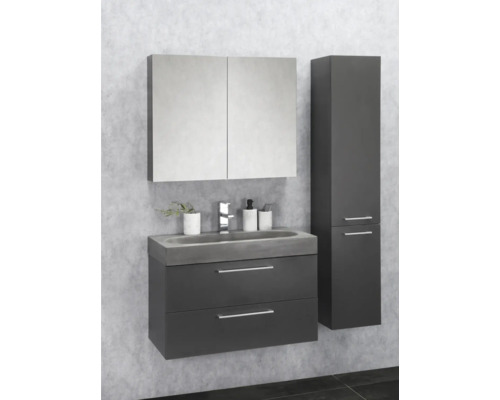 Somero hoge kast, antraciet, hoogte 150 cm, breedte 30 cm, links of rechts te monteren