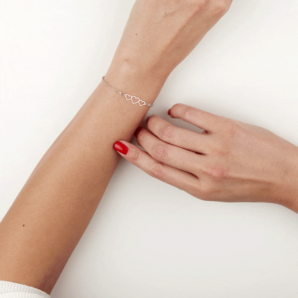 Bracelet Love Love Argent Blanc Oxyde De Zirconium