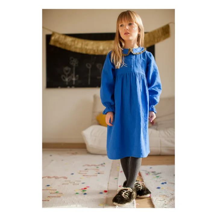 Marlot Paris Robe Gaze de Coton Louve | Bleu