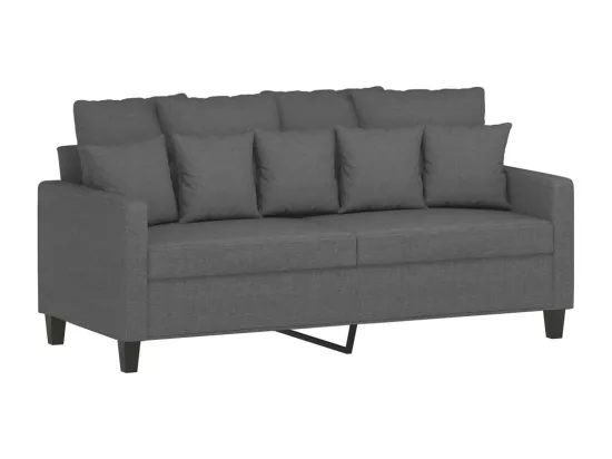 Ensemble de canapés 2 pièces avec coussins Gris foncé Tissu