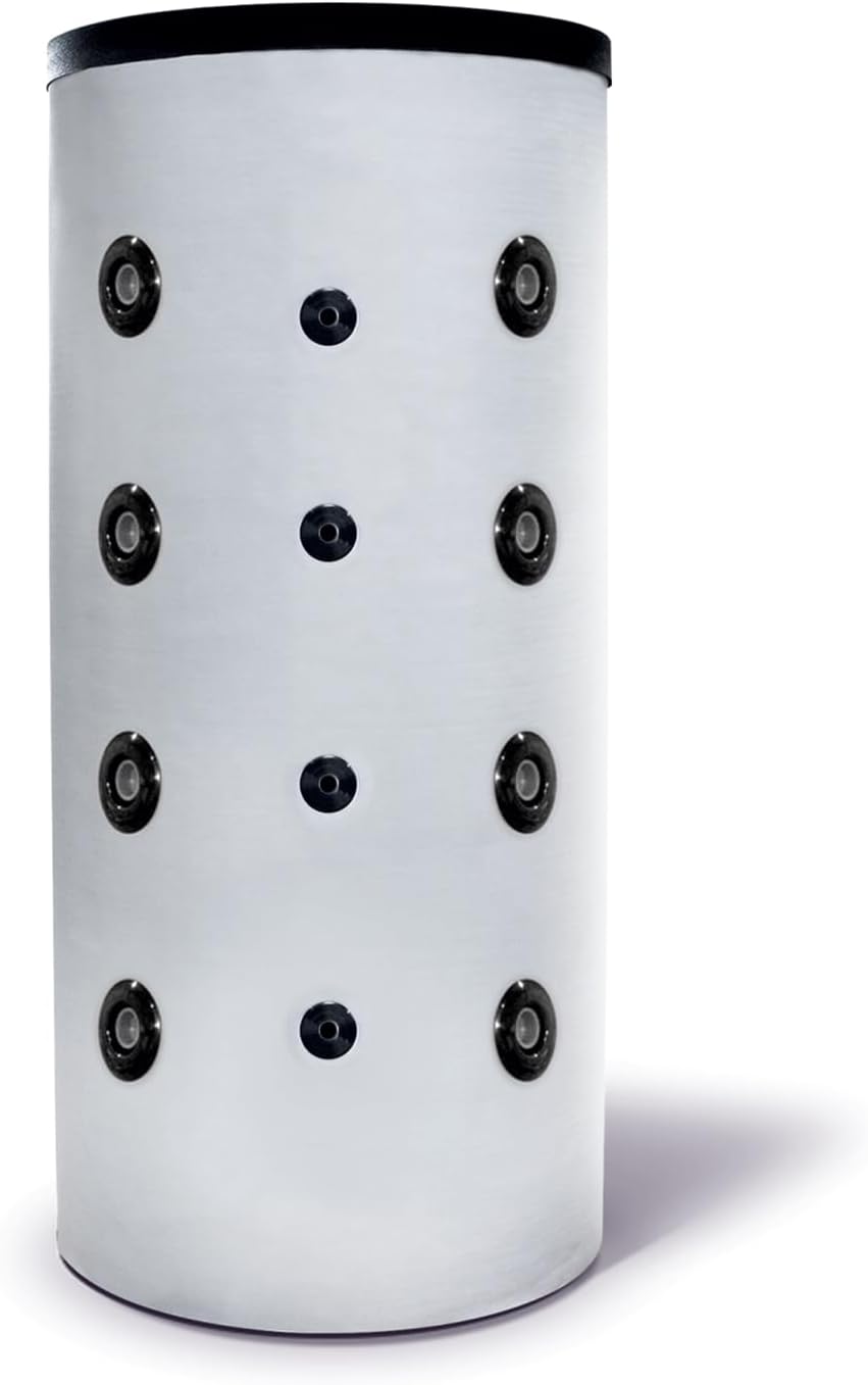 SUNEX® Pufferspeicher FISH S4 100l | Hängend | Für Wärmepumpen & Heizsysteme | Ohne Wärmetauscher | PU-Isolierung 29mm | PVC-Mantel | Ø471×906mm | 95°C | 3bar