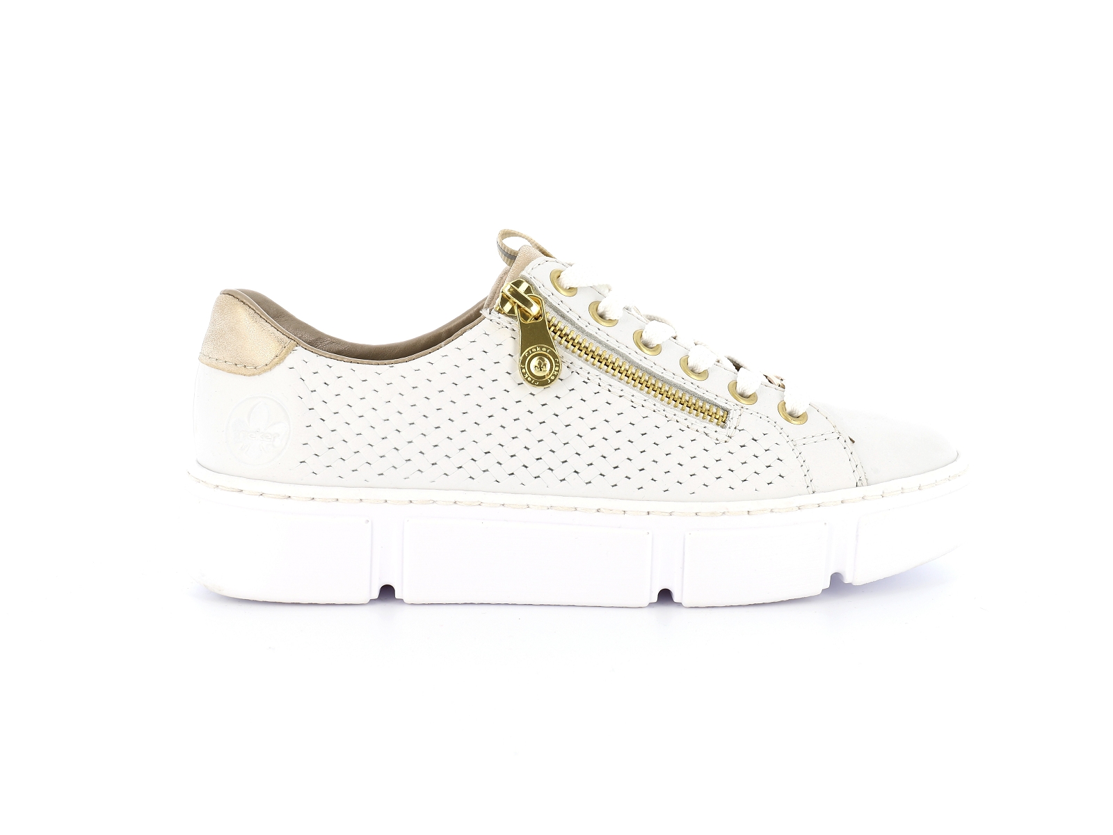 Rieker-N5932 Cuir Blanc