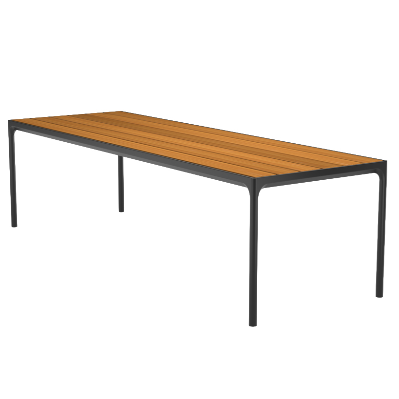 Tuintafel Four bamboe zwart 270x90 cm