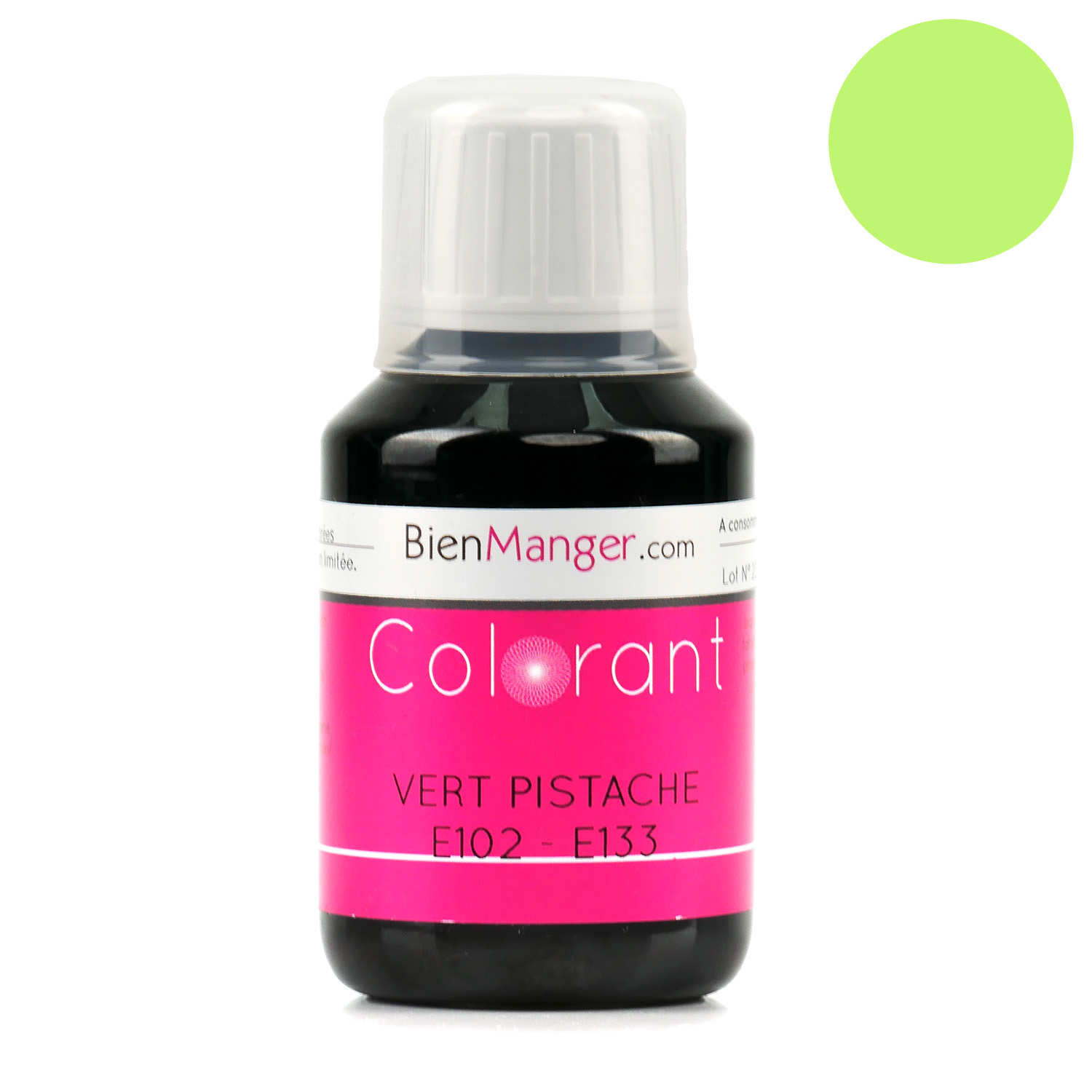 Colorant alimentaire vert pistache E102, E133 - Liquide
