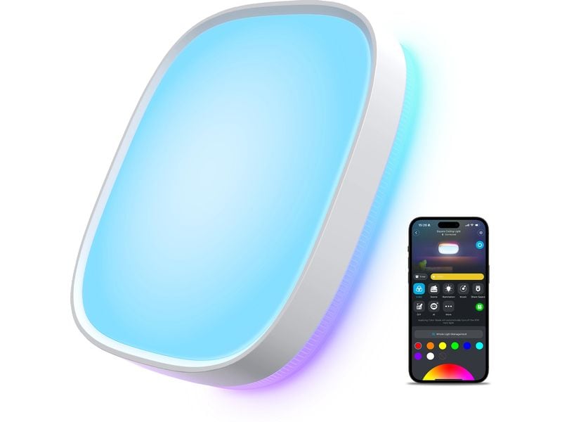 Govee Deckenleuchte 30 cm, 24 W, 2400 lm, RGBWW   RGBIC Innovative RGBWW und RGBIC Lichtpaneele