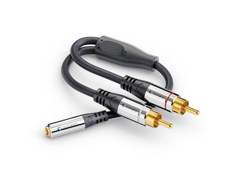 sonero Audio-Kabel Cinch - 3.5 mm Klinke 0.25 m sonero 2x Cinch auf 3,5mm Audio Adapter Kabel 0,25m