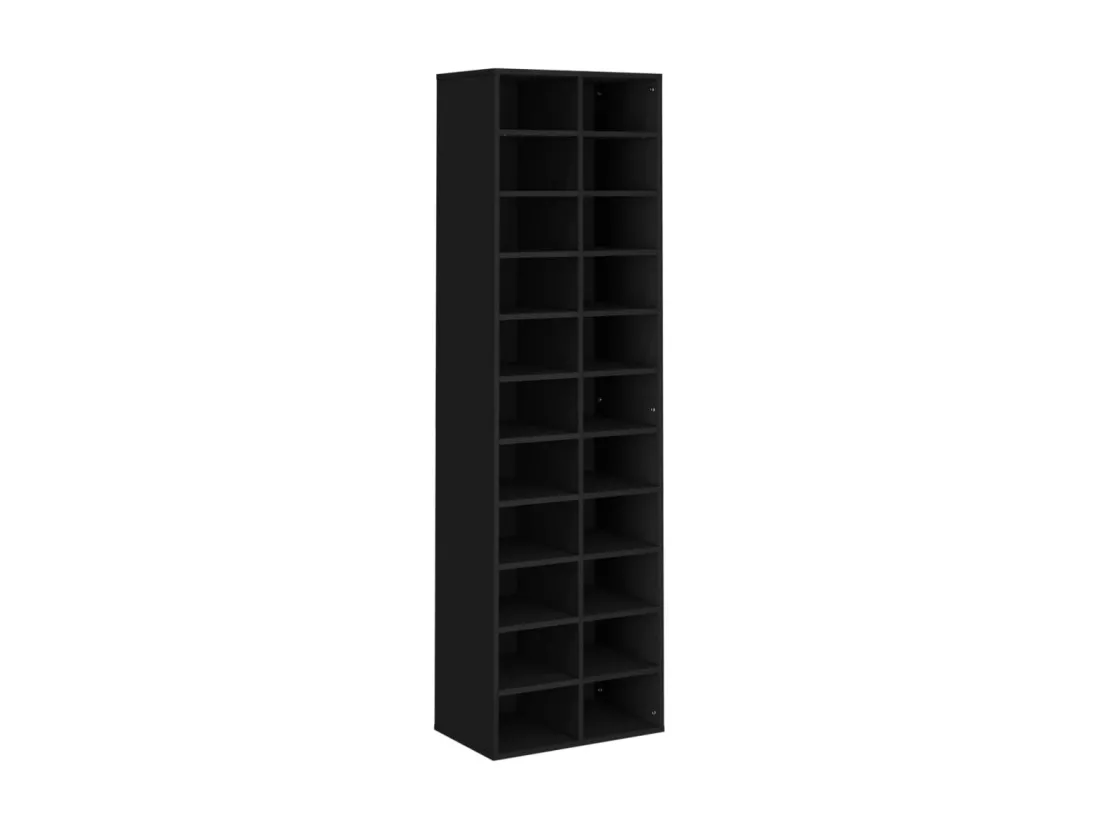 Armoire à chaussures noir 54 x 34 x 183 cm bois d'ingénierie