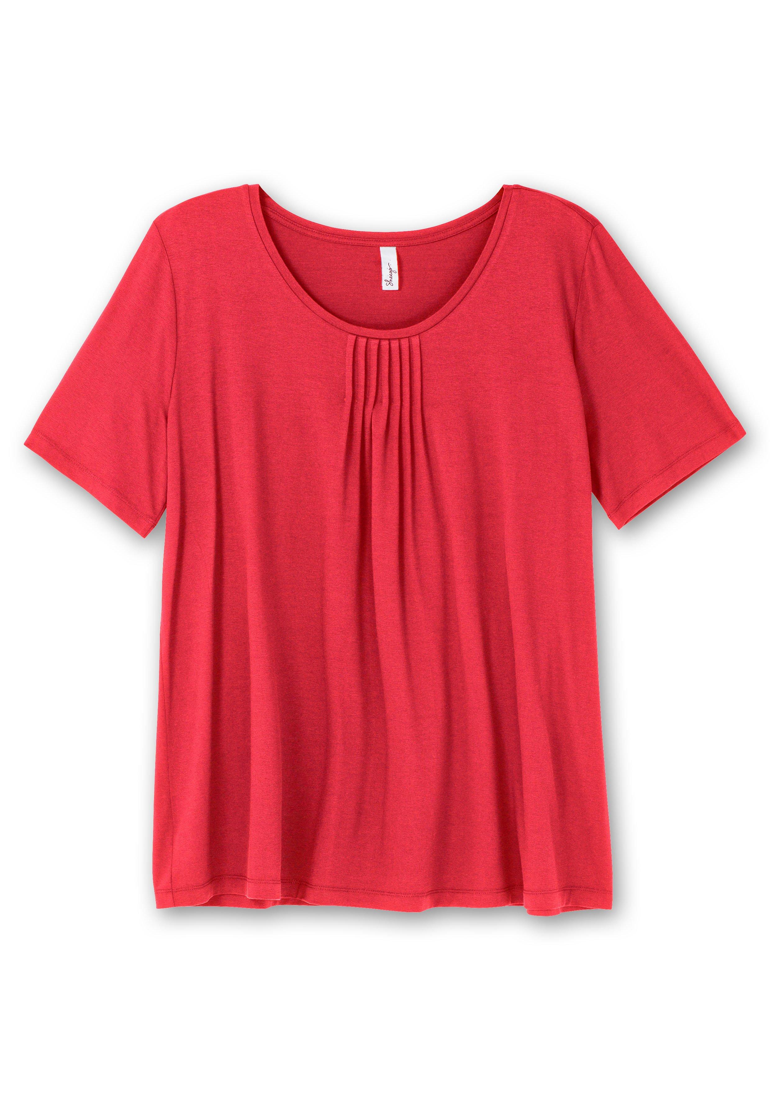 T-Shirt in A-Linie, mit Falten am Ausschnitt
