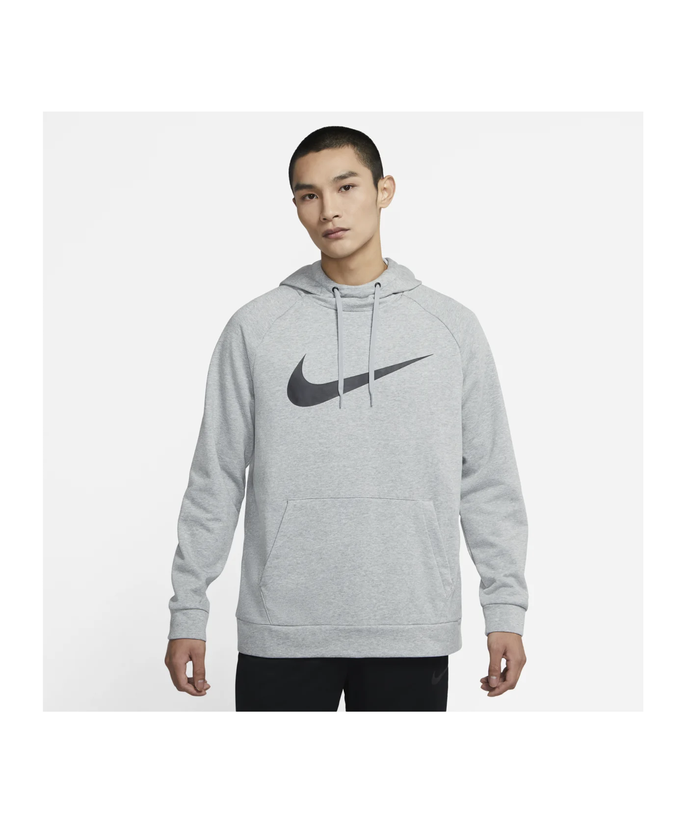 Nike Dri-FIT Swoosh Hoody Grau Schwarz F010