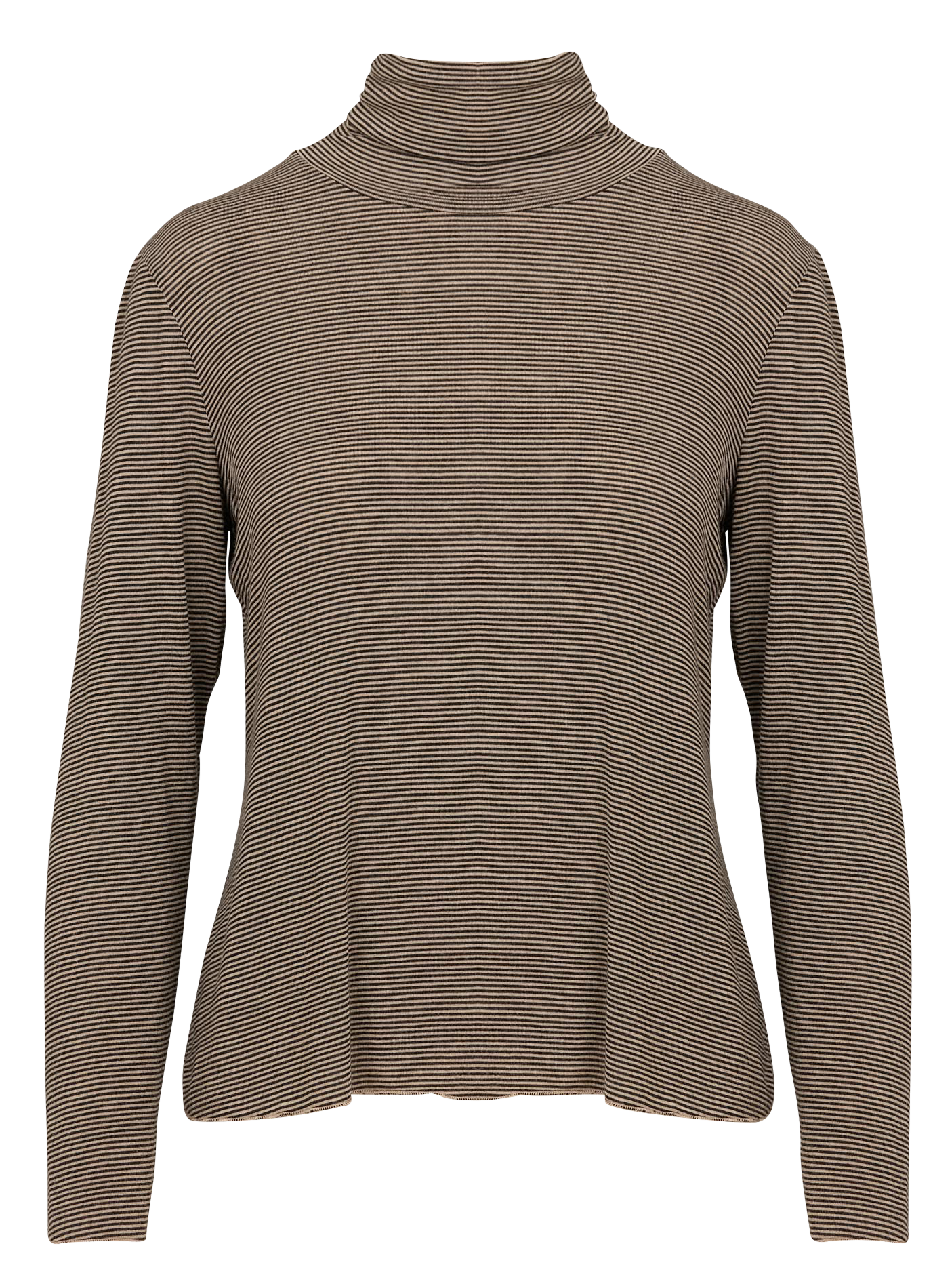 Tee-shirt col roulé rayé | Noir