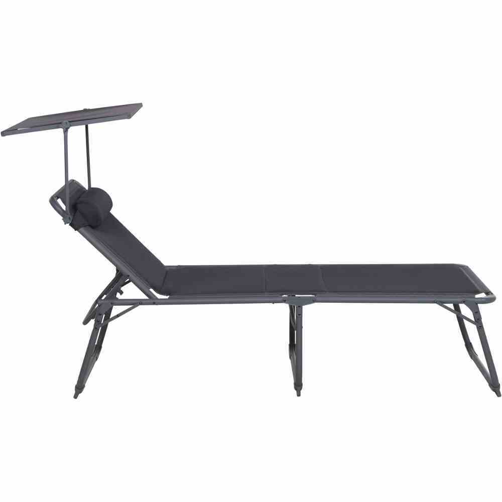 Campingliege PREMIUM - anthrazit - 6-fach verstellbar