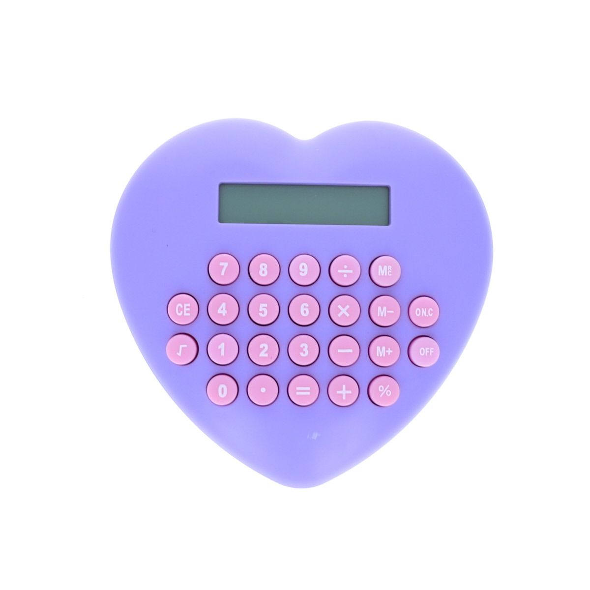 Calculatrice en forme de coeur violet Mercredi et Patati