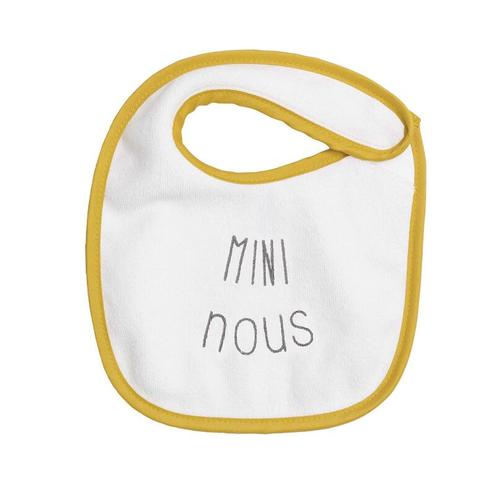 Lot 6 bavoirs naissance mots tendres Beige - TROIS KILOS SEPT