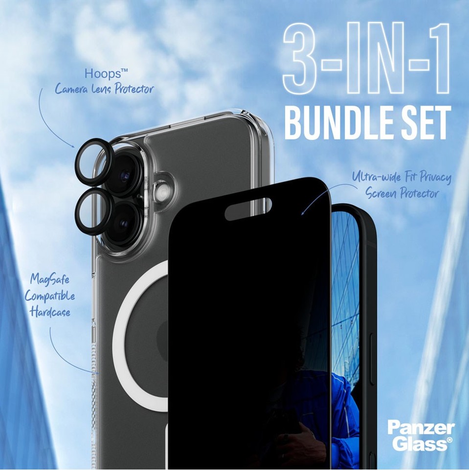 PanzerGlass - iPhone 16 6.1'' 3-in-1 Privacy Protect Bundle