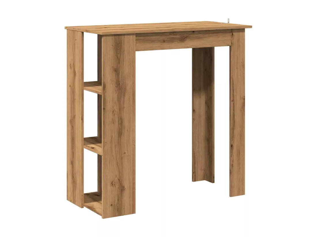 Table de bar avec étagère chêne artisanal bois d'ingénierie