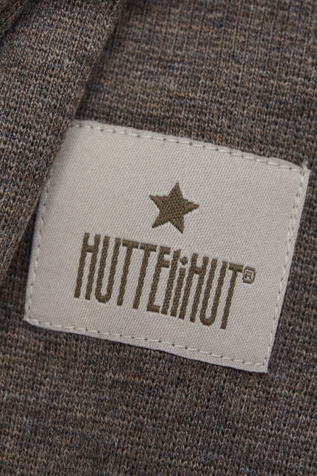Huttelihut Balaclava Ears Wool Rib brown melange