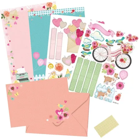 Folia 3D Pop Up Karten Romantik, Bastelset für 2 Glückwunschkarten