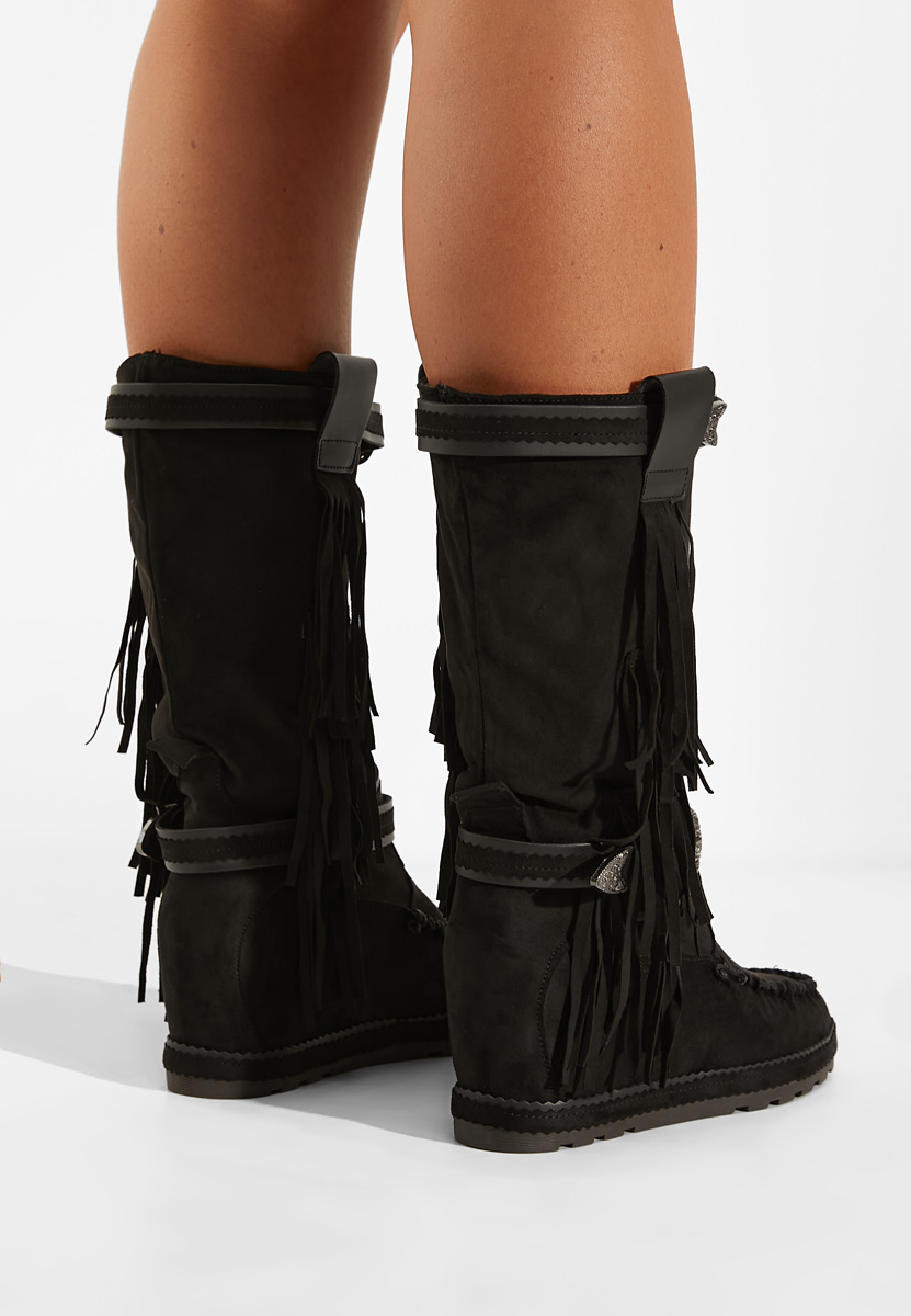Bottes compensée femme noires Everette