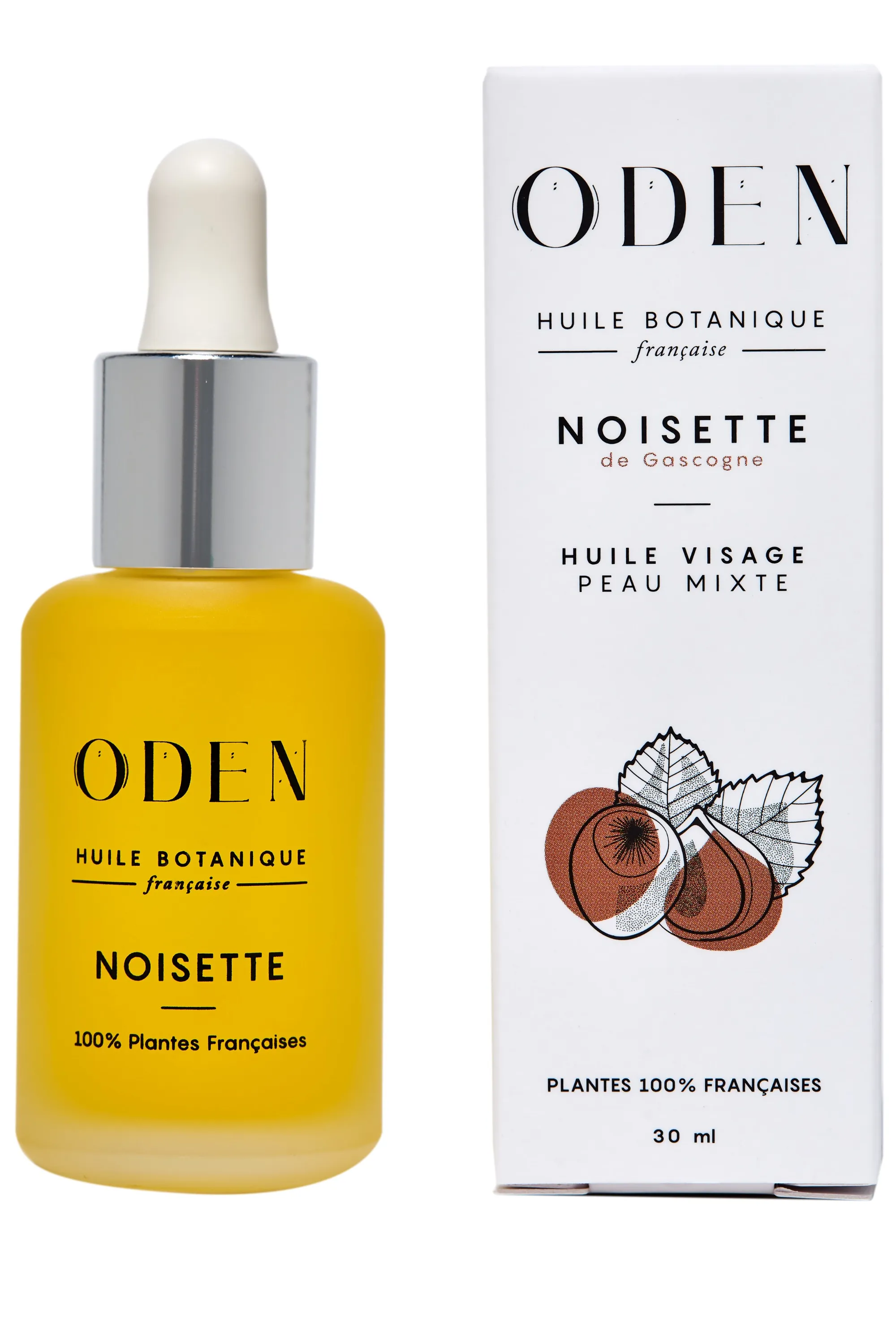 ODEN Huile de noisette française pour peaux mixtes-30 ml