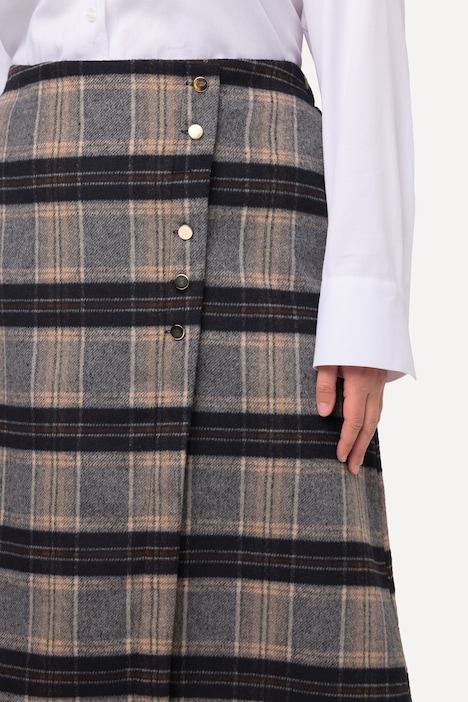 Landhaus Kilt, Karo, A-Linie, Schmuckknöpfe, Wickeloptik