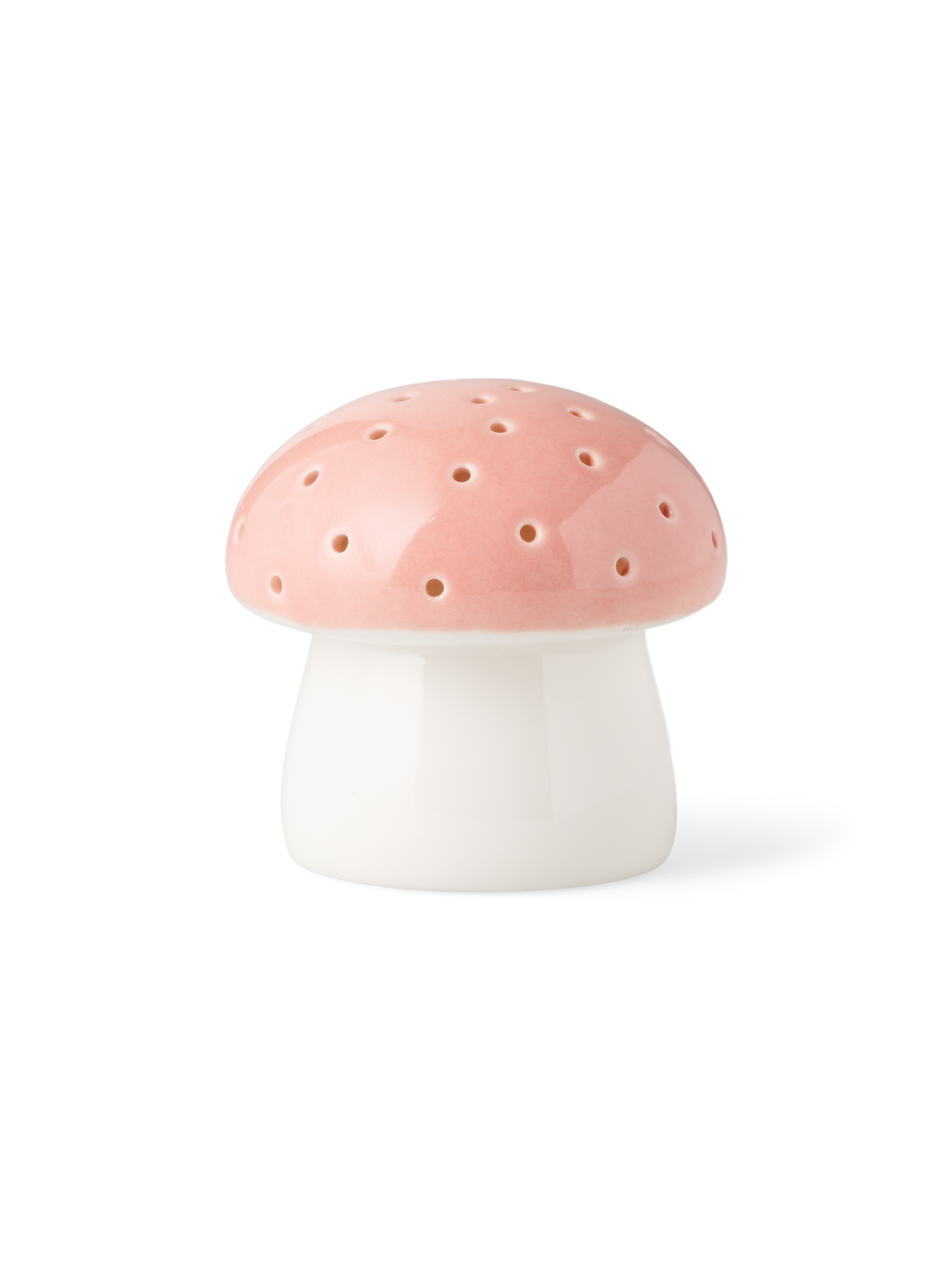 Dekorativ svamp med LED | Porcelæn. 6 cm. | Red