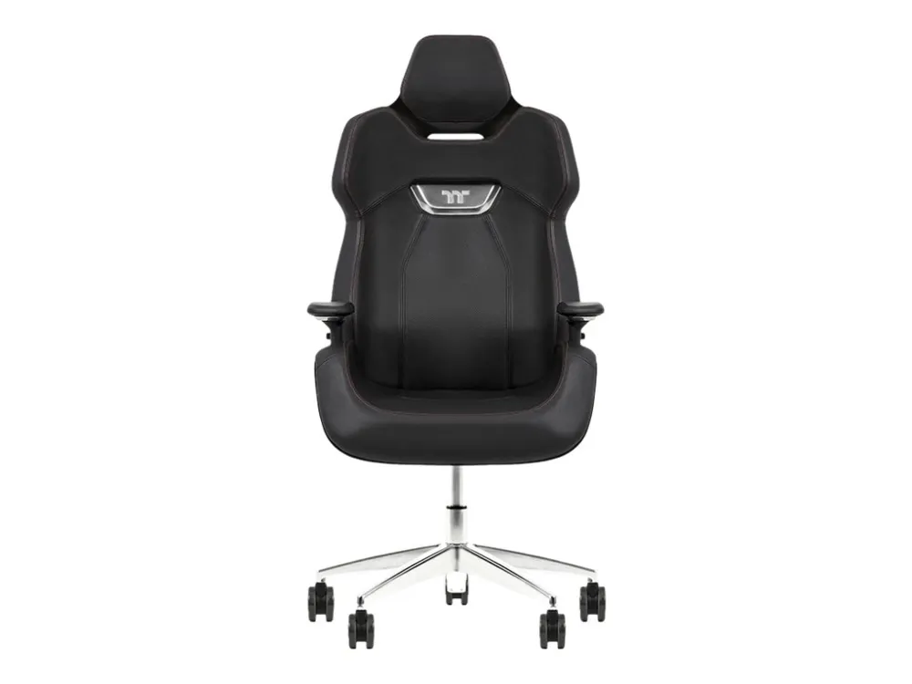 Thermaltake ARGENT E700 - Stol - ergonomisk - høj ryg - armstøtter - T-formet - vippe - drejeled - aluminiumlegering, perforeret læder, højdensistets støbt skum - stormsort