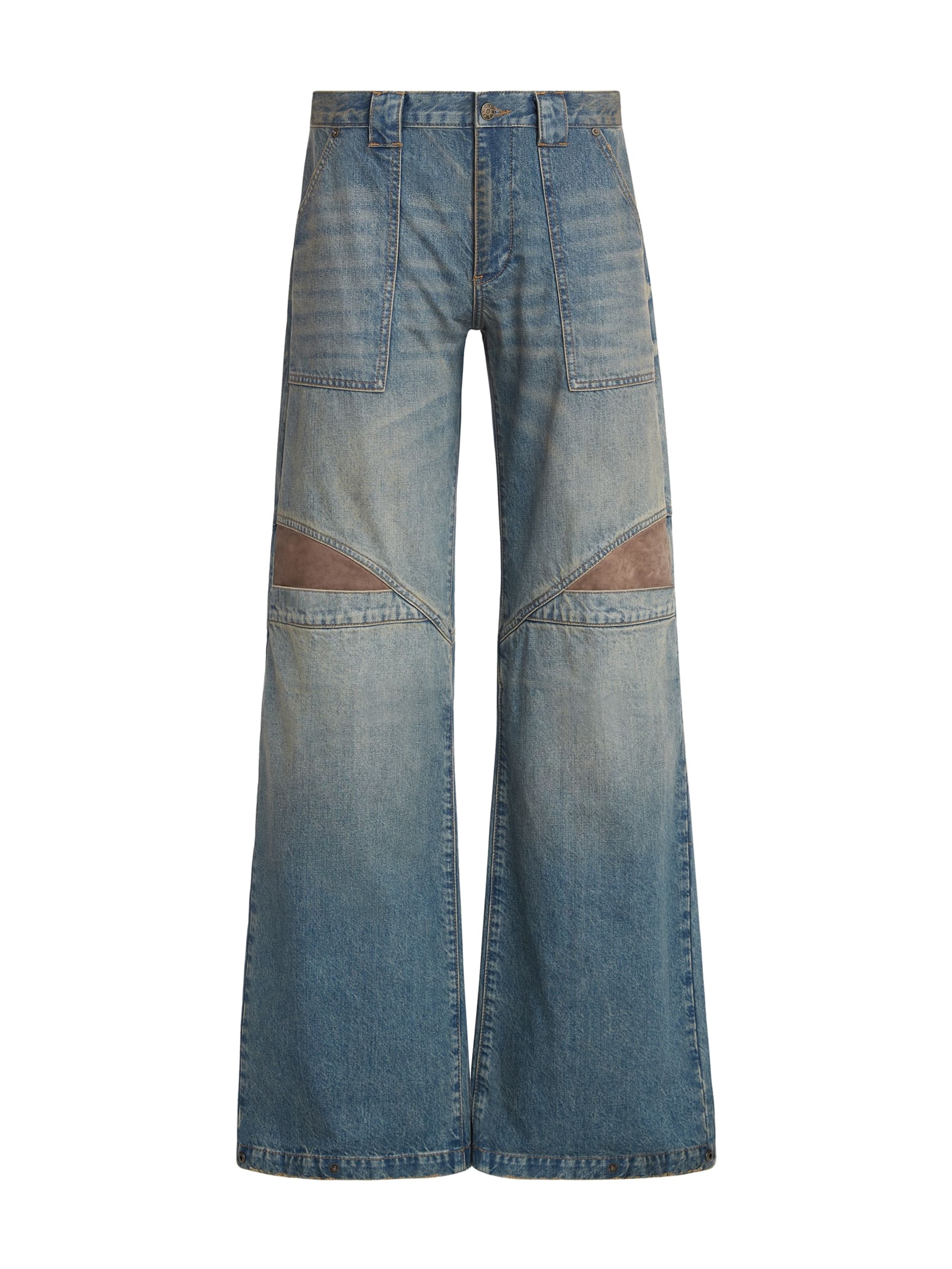 calças jeans de cintura baixa e pernas largas