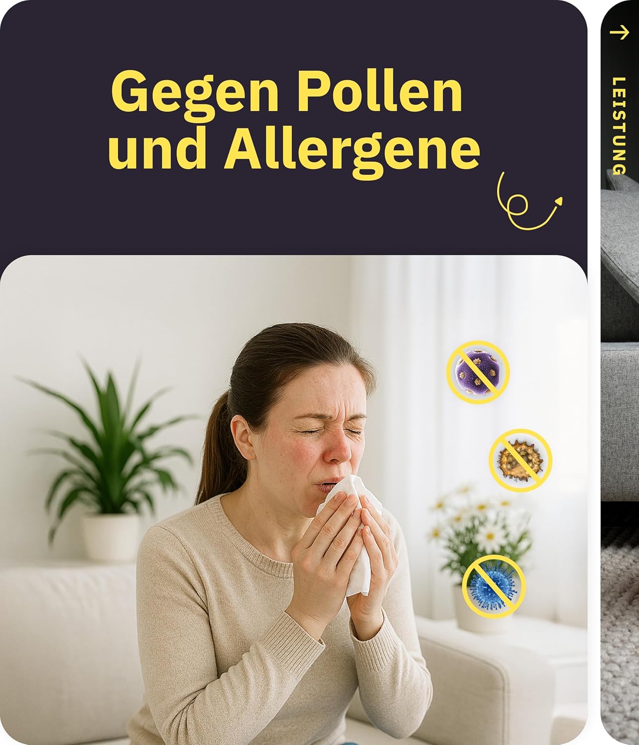 Luftreiniger Allergiker Pet HEPA H13 + Filter-Kit Air Klyna S I 300 CADR, 21,5 dB, Smart App, Alexa, Siri, Google Assistant I Ersatzfilter für Allergiker & Tierbesitzer I Server in DE