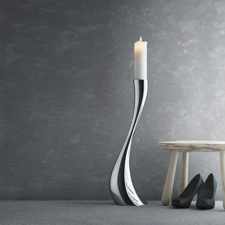 Georg Jensen - Cobra Bodenkerzenleuchter (Edelstahl), 40 cm
