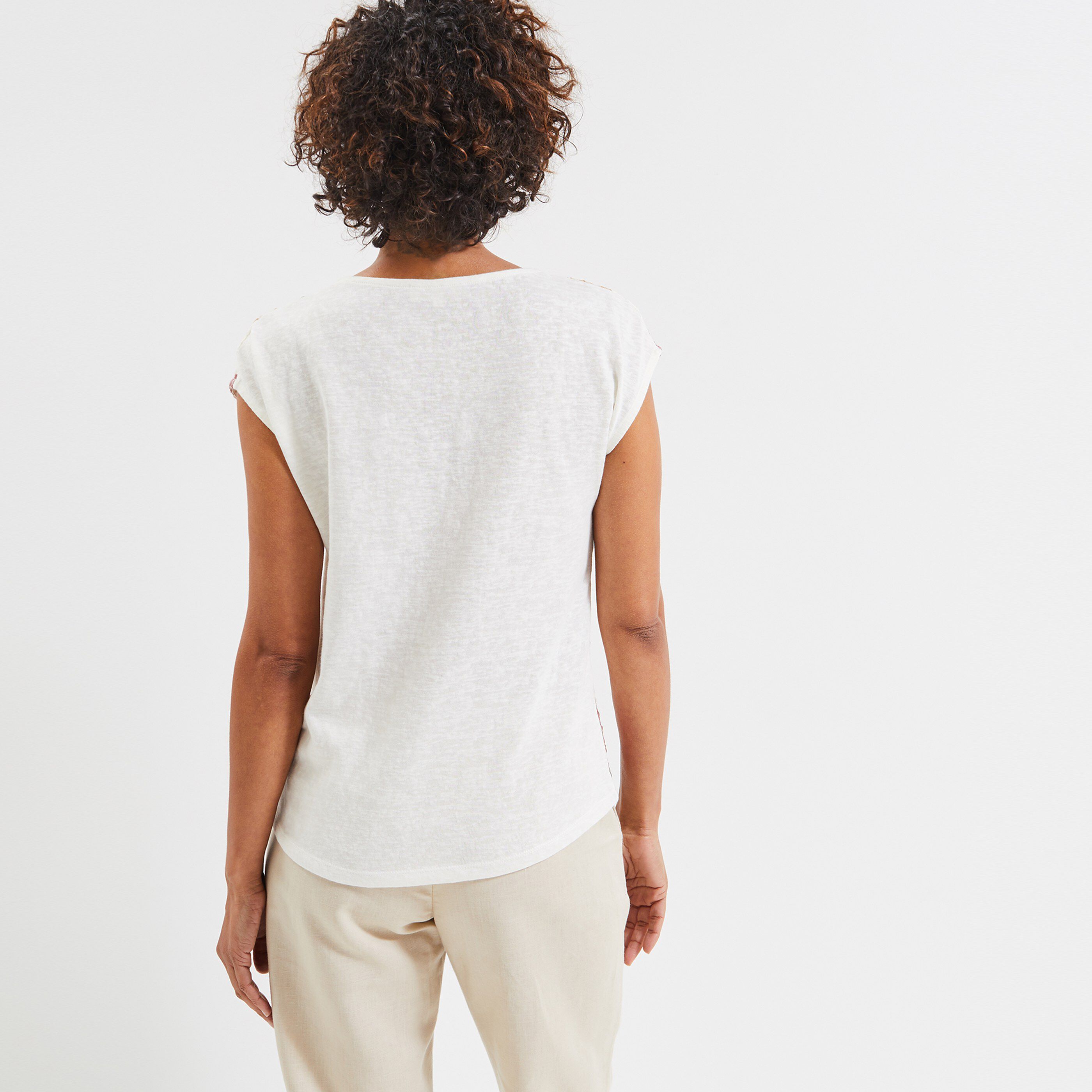 Tshirt crochet femme - ECRU
